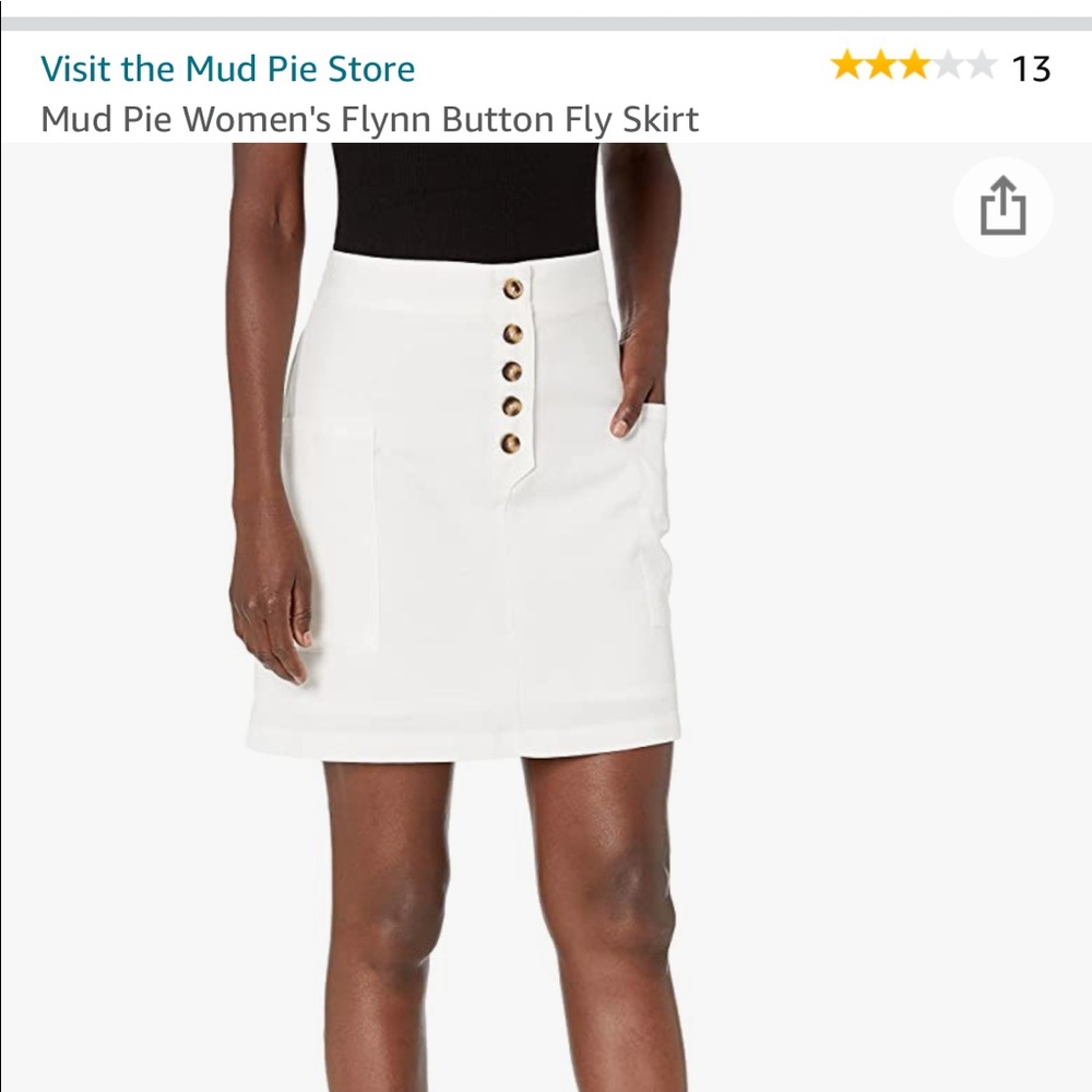 Mud Pie white skirt NWT